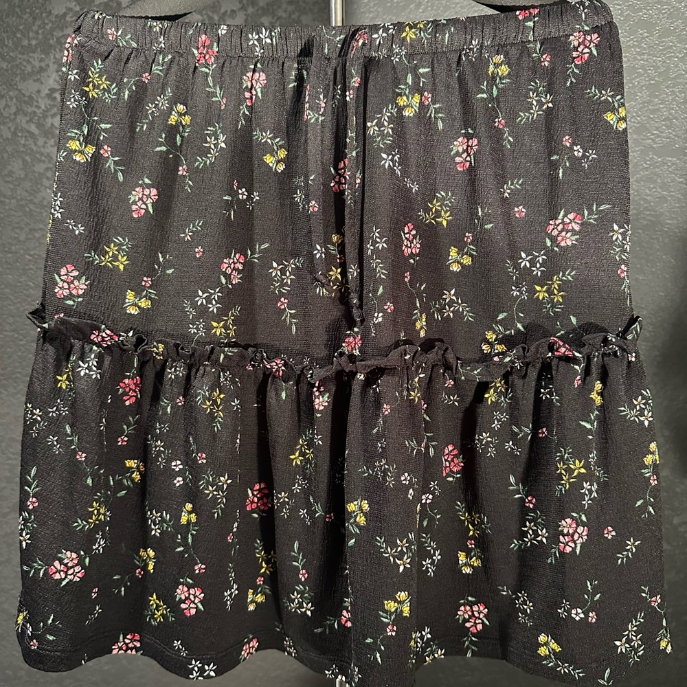 Shosho Tiered Pink and Yellow Midi Skirt